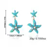 Pendientes de Estilo Vacacional Nuevo Océano Transfronterizos Europeos y Americanos con Forma de Estrella de Mar, Perlas, Goteo de Aceite y Tachuelas de Diamantes Pendientes Bohemios Exquisitos
