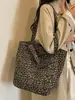 Yuezhi 2026 principios de otoño nueva moda bolsa de mano grande para mujer para el trabajo, bolso de hombro con estampado de leopardo vintage
