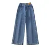 Comércio Exterior Roupas Infantis Meninas Calça Jeans com Plus Veludo Outono Inverno 2026 Novo Crianças de Médio a Grande Macacão de Veludo Calça Wide Leg Inverno