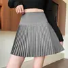 Falda plisada gris para mujer, Nueva falda corta informal de cintura alta estilo A, adelgazante, Invierno 2026