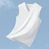 Chaleco de Algodón Modal para Hombre Verano Fitness Seda de Hielo Fresco Secado Rápido Cuello en V Sin Mangas Camiseta Antibacteriano y Antiácaros Chaleco Deportivo