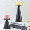 Portavelas de Hierro Negro, Portavelas Cónico, Ambiente Festivo, Cena a la Luz de las Velas, Bandeja Grande para Velas, Decoración Navideña, Navidad