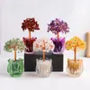 Copo de Vidro Tulipa Árvore de Cristal Cascalho de Cristal Árvore do Dinheiro Cristal Natural Árvore da Fortuna Luz Noturna Decorativa Atacado