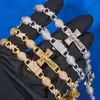 Cadena de Cuentas Cruzadas Hip-Hop Transfronterizo Europeo y Americano con Zirconita Cúbica Mezclada Collar Joyería de Moda Personalizada para Hombre Personalización