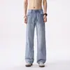 Maple House Roupa Masculina / 2026 Novo Estilo Americano Jeans Casual com Caimento Lavado Bigode de Gato Perna Reta Lavado à Pedra para Homens