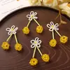 Vigor de verão menina fofa pequeno cristal branco cereja diy frutas brincos brincos corrente de celular pingente acessórios