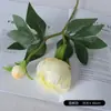 Flor Artificial de Peônia de Alta Qualidade com 1 Flor e 1 Botão Decoração para Casa e Restaurante Enfeites Adereços de Fotografia Peônia Flores Artificiais Transfronteiriças