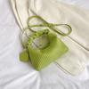 Bolso Pequeño Portátil de Rayas Plisadas de Personalidad de Nicho para Mujer, Bolso Cuadrado Pequeño de Moda Transfronterizo, Bolso de Hombro Sencillo Nuevo 2025