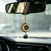 Decoração de carro com escrita árabe, estrela e lua, cravejado de diamantes, ornamento giratório para pendurar no interior do carro, fabricante, pingente de carro