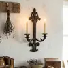 Portavelas Doble de Hierro Fundido Montado en la Pared Estilo Moderno Minimalista Retro Decoración de Pared para Bares, Ktvs, Cafeterías y Decoraciones de Pared Nostálgicas