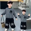 Conjunto de Sudadera Rayada de Primavera para Niños, Ropa Casual de Moda para Niños, Nuevo Elegante Conjunto de Dos Piezas 2026 para Niños Pequeños