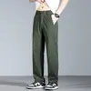 Calça Masculina Casual de Corte Reto 2026 Primavera/Verão Fina Solta Roupa de Trabalho ao Ar Livre Esportiva Calça Longa Cor Sólida Estilo Leve para Negócios
