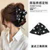 Accesorio para el cabello estilo Hepburn de lunares con una pinza de tiburón grande, diseñado para cabello voluminoso, adecuado para coletas altas, pinza de cangrejo triangular, accesorio para el cabello para mujer