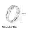Anillo de Acero Inoxidable Que No Se Desvanece, Diseño Único, Estilo Coreano Simple, Anillo Abierto para Dedo Índice, Joyería de Acero de Titanio