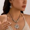 Collar de estrella de mar con concha de viento oceánico transfronterizo de Europa y Estados Unidos, exagerado, dulce, genial, de metal, con gran flor, collar de amor, traje