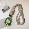 Estilo Ins Gato de Peluche Tridimensional Bolso Verde Correa para Teléfono Bolsa de Almacenamiento para Auriculares Bluetooth Cadena de Correa Cruzada Universal D