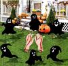 Novo cartão de inserção de fantasma de Halloween 2023 decoração de gramado de chão de horror suprimentos de festa ao ar livre de plástico