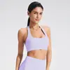 Sujetador Deportivo Cruzado Europeo y Americano de Cuello Halter para Mujer Verano Ropa de Yoga con Almohadillas en el Pecho Sexy Espalda Hermosa Sujetador de Pilates Yoga