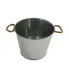 Venta Directa de Fábrica Cubo de Hielo, Cubo de Hierro Galvanizado Color Original, Cubo para Cerveza y Bebidas de Fiesta, Cubo de Hierro con Asa de Cuerda de Cáñamo