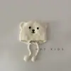 Gorro Protector de Oídos para Bebé Otoño e Invierno Súper Lindo Oso con Cordones Gorro de Felpa Gorro Cálido de Invierno para Bebé