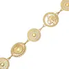 Corrente de Cintura Oval Metálica Esculpida Estilo Boêmio Retrô para Mulheres, Versátil para Vestidos e Jeans, Decoração de Cintura