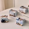 Caixa de Armazenamento Mediterrânea Mini de Mesa Retrô Pequena Caixa de Madeira Estilo Oceano Caixa de Joias Criativa Pequena Caixa de Madeira com Tampa