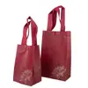 Bolsa Ecológica No Tejida Bolso de Mano de Loto Bolsa Lista con Patrón de Loto Roja Dorada Bolsa para Empaque de Joyería