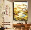 Pintura texturizada para decoração de hall de entrada e corredor, arte de parede 3D bordada de alta qualidade, design de nove peixes, estilo chinês novo para corredor
