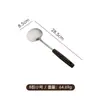 Cuchara de cocina de acero inoxidable para chef, espátula de cocina portátil engrosada, cuchara para sopa, espátula de hongo de madera, utensilio de cocina para el hogar, espátula de cocina