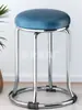 Mesa de jantar de 46 cm de altura com estrutura de aço reforçada, design popular, aço inoxidável espessado e reforçado, banqueta alta estilosa para uso doméstico, banqueta redonda