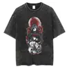 Camiseta Lavable con Estampado de Anime Hip-Hop Streetwear Japonés Naruto Harajuku Camiseta de Algodón Unisex Verano Manga Corta
