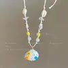 Te vejo na praia ~ colar de contas concha dopamina design nicho feminino corrente clavícula acessórios estilo férias de verão