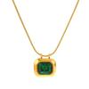 Collar apilado de acero de titanio, estilo retro francés de alta gama, con cadena de hueso de serpiente, cristal geométrico de lujo, para mujer.