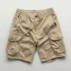 Shorts de trabajo retro americanos de verano para hombre, pantalones casuales elegantes con múltiples bolsillos, holgados y versátiles, shorts de longitud media de corte holgado