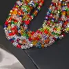 Cuentas de Cristal de Vidrio Planas Brillantes de 4/6/8 mm para Joyería DIY Cuentas Sueltas de Cristal Collar Pulsera