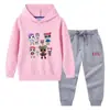 Primavera y Otoño 2023 nueva ropa infantil transfronteriza suéter con capucha para niños pantalones conjunto de dos piezas bebé algodón manga larga