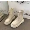 Botas Martin de Suela Gruesa para Mujer 2026 Nuevas Botas Individuales de Primavera y Otoño Estilo Británico Botines Botines Dulces Frescos Delgados Estilo Francés
