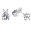 Pendientes de Plata S925 con Moissanita y Lazo, Bolsa de la Suerte Transfronterizos para Mujer, Pendientes Dulces y Versátiles, Directo de Fábrica, En Stock al por Mayor