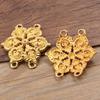 9 Joias vintage de liga de zinco dourada DIY Acessórios de estilo familiar famoso Conector de flor oca porosa