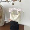 Mini bolsa de mão doce com bolinhas estilo coreano, bolsa de ombro casual rendada estilosa, bolsa transversal colorida moderna e fresca