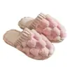 Nuevos Zapatos de Algodón para Mujer 2026 para Uso en Casa en Otoño e Invierno, Pantuflas Cálidas de Felpa Antideslizantes para Interiores para Parejas y Hombres
