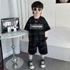 7331 Conjunto de Shorts de Manga Curta de Verão para Meninos 2026 Novo Estilo Lindo Bebê Camisa Fina Roupa Infantil Conjunto de Duas Peças