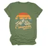 Colorado Amazon eBay Tienda Independiente Moda Casual Camiseta de Manga Corta con Cuello Redondo para Mujer Capa Base para Comercio Exterior en Stock