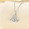 Collar de falda pequeña de plata s925 con forma de corazón inteligente para mujer, estilo coreano, colgante dulce de moda, cadena de clavícula sencilla, regalo para novia