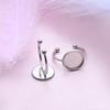 Venta al por mayor de acero inoxidable DIY, base de anillo de alfiler vacío, alfiler de anillo redondo ajustable, accesorios de alfiler de anillo, joyería DIY, materiales hechos a mano