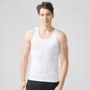 Chaleco Blanco de Fibra de Bambú para Hombre Verano Modal Camisa de Anciano Fondo Plus Gordo Talla Grande Sudadera Suelta
