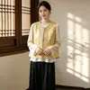 Aseguramiento de Calidad Seda Real Reductor de Edad Nuevo Estilo Chino para Mamá Chaleco de Nuevo Estilo para Mujer Ropa Interior Retro Pantalones de Pierna Ancha Conjunto de Tres Piezas