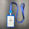 Conjunto de crachá de identificação de funcionário de liga de alumínio de alta qualidade conjunto de porta-cartão cordão etiqueta de crachá de trabalho crachá de crachá de trabalho corda para pendurar crachá