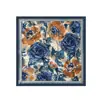 Lenço Quadrado Estampado Vintage para Mulheres, Lenço de Seda Estampado Dupla Face de Alta Qualidade, Lenço de Pescoço Artístico de Nicho, Lenço Decorativo Elegante