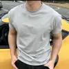 Camiseta de manga curta, marca renomada, qualidade de exportação, tecido pesado de algodão puro para homens, com tecido de toque fresco, caimento relaxado e estilo versátil e moderno para o verão de 2026